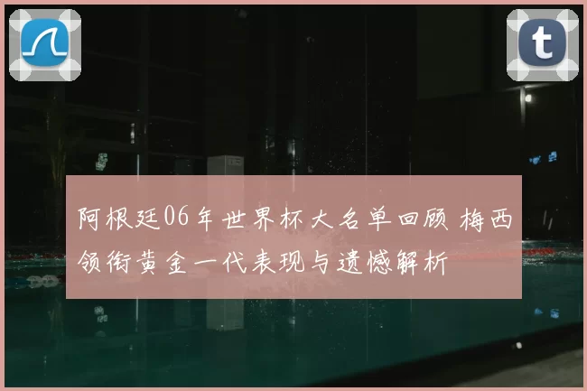 阿根廷06年世界杯大名单回顾 梅西领衔黄金一代表现与遗憾解析